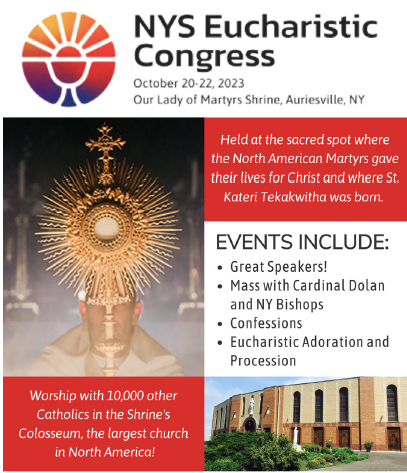 New York State Catholics to Hold October Eucharistic Congress